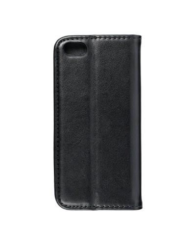 Husă iPhone 5 / 5s / SE Magnet Case tip carte, piele ecologică, Negru