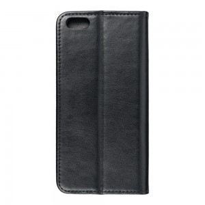 Husă iPhone 6 Plus Magnet Case tip carte, piele ecologică, Negru
