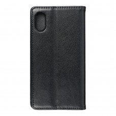 Husă iPhone X / XS Magnet Case tip carte, piele ecologică, Negru