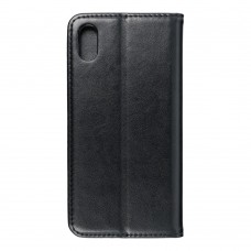 Husă iPhone XS Max Magnet Case tip carte, piele ecologică, Negru