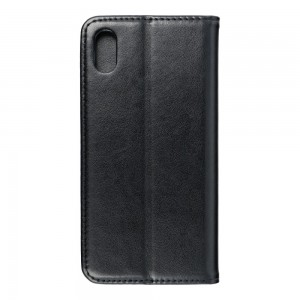 Husă iPhone XS Max Magnet Case tip carte, piele ecologică, Negru