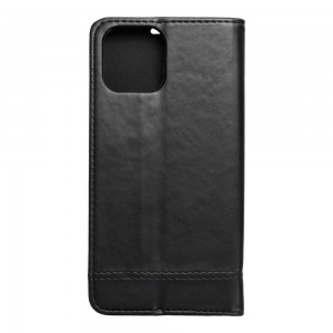 Husă iPhone 12 Pro Max Prestige Book tip carte, piele ecologică, Negru