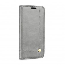 Husă iPhone X / XS Prestige Book tip carte, piele ecologică, Gri
