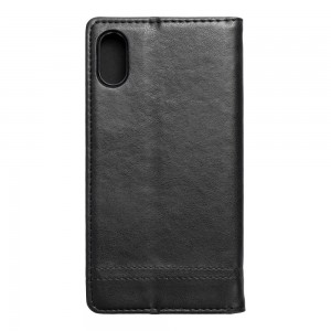 Husă iPhone X / XS Prestige Book tip carte, piele ecologică, Negru