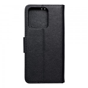 Husă Xiaomi Redmi 12C Fancy Book Tip Carte cu Magnet și 2 Sloturi Card + Buzunar - Negru