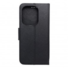 Husă Xiaomi Redmi Note 13 Pro 4G Fancy Book Tip Carte cu Magnet și 2 Sloturi Card + Buzunar - Negru