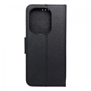Husă Xiaomi Redmi Note 13 Pro 4G Fancy Book Tip Carte cu Magnet și 2 Sloturi Card + Buzunar - Negru