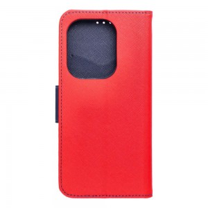 Husă Xiaomi Redmi Note 13 Pro 4G Fancy Book Tip Carte cu Magnet și 2 Sloturi Card + Buzunar - Roșu