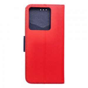 Husă Xiaomi Redmi Note 13 Pro 5G Fancy Book Tip Carte cu Magnet și 2 Sloturi Card + Buzunar - Roșu