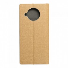Husă Xiaomi Mi 10T Lite 5G Forcell Luna Book tip carte, ramă metalică, Auriu