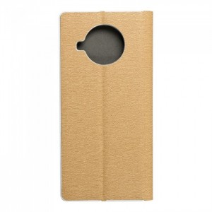 Husă Xiaomi Mi 10T Lite 5G Forcell Luna Book tip carte, ramă metalică, Auriu