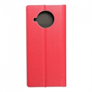 Husă Xiaomi Mi 10T Lite 5G Forcell Luna Book tip carte, ramă metalică, Rosu