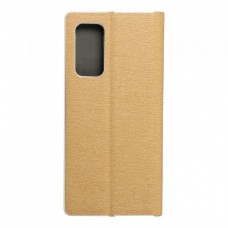 Husă Xiaomi Mi 10T 5G / Mi 10T Pro 5G Forcell Luna Book tip carte, ramă metalică, Auriu