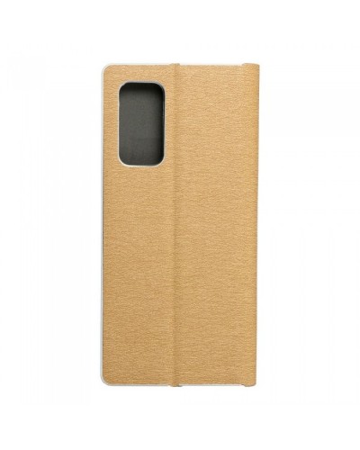 Husă Xiaomi Mi 10T 5G / Mi 10T Pro 5G Forcell Luna Book tip carte, ramă metalică, Auriu