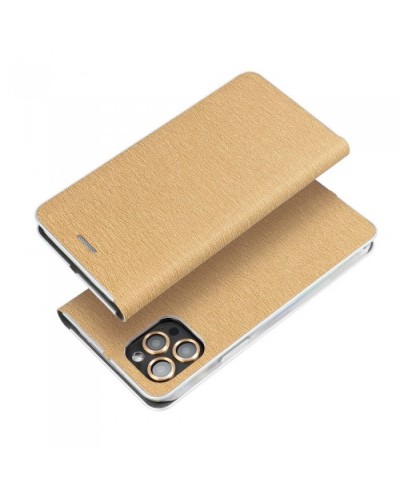 Husă Xiaomi Mi 10T 5G / Mi 10T Pro 5G Forcell Luna Book tip carte, ramă metalică, Auriu