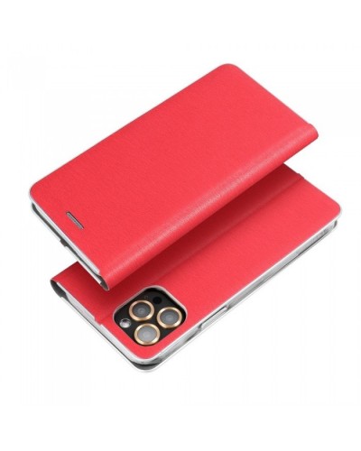 Husă Xiaomi Mi 10T 5G / Mi 10T Pro 5G Forcell Luna Book tip carte, ramă metalică, Rosu