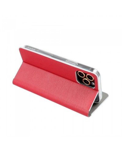 Husă Xiaomi Mi 10T 5G / Mi 10T Pro 5G Forcell Luna Book tip carte, ramă metalică, Rosu