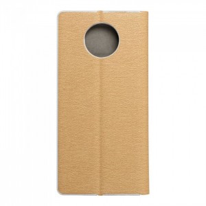 Husă Xiaomi Redmi Note 9T 5G Forcell Luna Book tip carte, ramă metalică, Auriu