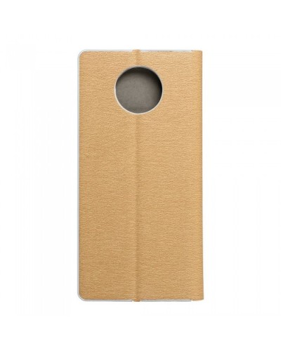 Husă Xiaomi Redmi Note 9T 5G Forcell Luna Book tip carte, ramă metalică, Auriu Husă Xiaomi Redmi Note 9T 5G Forcell Luna Book tip carte, ramă metalică, Auriu