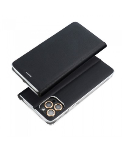 Husă Xiaomi Redmi Note 9T 5G Forcell Luna Book tip carte, ramă metalică, Negru Husă Xiaomi Redmi Note 9T 5G Forcell Luna Book tip carte, ramă metalică, Negru