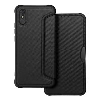 Husă Tip Carte Xiaomi Redmi 9A / 9AT MANGUSTA RAZOR Book Antishock cu Stand și Slot Card - Negru