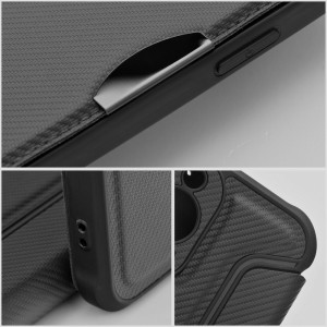 Husă Tip Carte Xiaomi Redmi 9A / 9AT MANGUSTA RAZOR Book Antișoc cu Stand și Slot Card - Negru