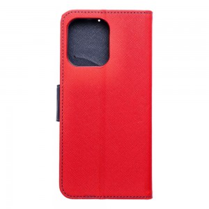 Husă Motorola Moto G75 Fancy Book Tip Carte cu Magnet și 2 Sloturi Card + Buzunar - Roșu