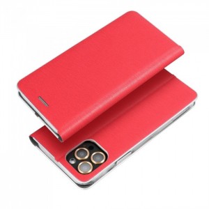 Husă Motorola Moto G 5G Plus Forcell Luna Book tip carte, ramă metalică, Rosu