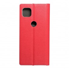 Husă Motorola Moto G 5G Forcell Luna Book tip carte, ramă metalică, Rosu