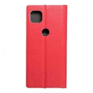 Husă Motorola Moto G 5G Forcell Luna Book tip carte, ramă metalică, Rosu