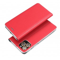 Husă Motorola Moto G 5G Forcell Luna Book tip carte, ramă metalică, Rosu