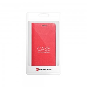 Husă Motorola Moto G 5G Forcell Luna Book tip carte, ramă metalică, Rosu