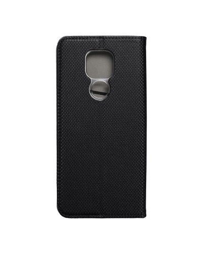 Husă Motorola E7 Plus Smart Book Case tip carte, Negru