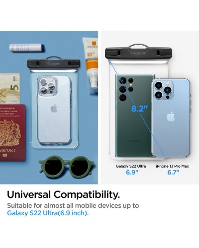 Husă Subacvatică SPIGEN A601 AquaShield Waterproof IPX8 30m, Universală până la 6.9" - Transparent