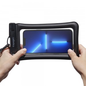 Husă Subacvatică Plutitoare SPIGEN A610 AquaShield Waterproof IPX8 30m, Universală până la 6.9" - Negru