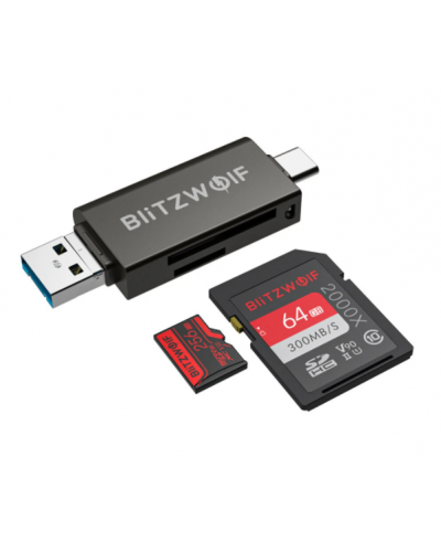 Card reader BlitzWolf BW-CR1SD USB-C / USB-A - Negru