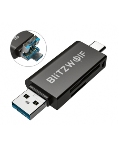 Card reader BlitzWolf BW-CR1SD USB-C / USB-A - Negru