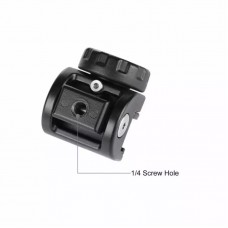 Suport Telefon PULUZ PU371 Clemă Metalică cu Filet 1/4" pentru Trepied și Selfie Stick, Rotire 360° - Negru