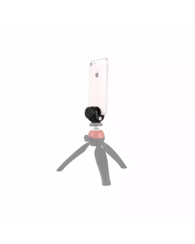 Suport Telefon PULUZ PU371 Clemă Metalică cu Filet 1/4" pentru Trepied și Selfie Stick, Rotire 360° - Negru