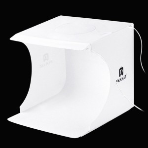 Cort Foto PULUZ PU5137 20cm cu LED 1100 Lumeni și 6 Fundaluri, Pliabil pentru Fotografie de Produs