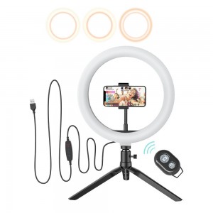 Lampa Circulara LED cu Suport telefon BlitzWolf BW-SL3 LED Flash Ring