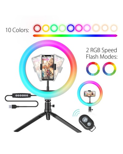 Lampa Circulara LED cu Suport telefon BlitzWolf BW-SL5 LED Flash Ring RGB Lampa Circulara LED cu Suport telefon BlitzWolf BW-SL5 LED Flash Ring RGB