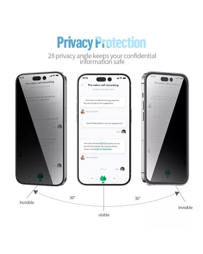 Folie Sticla Securizata iPhone 13 Pro BLUEO Mr. Monkey Glass 5D Privacy