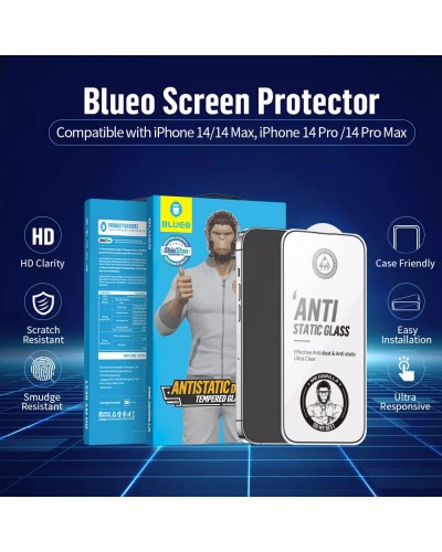 Folie Sticla Securizata iPhone 14 BLUEO Mr. Monkey Glass 5D Strong HD