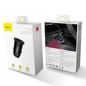Încărcător Auto Baseus Circular 30W Negru