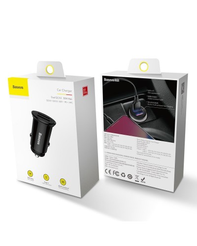 Încărcător Auto Baseus Circular 30W Negru