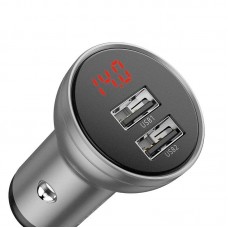 Încărcător Auto Baseus Digital Display 24W Argintiu
