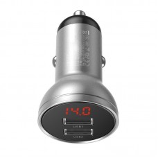 Încărcător Auto Baseus Digital Display 24W Argintiu