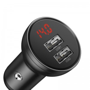 Încărcător Auto Baseus Digital Display 24W Gri