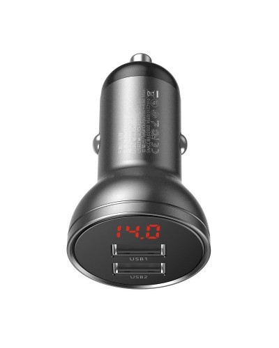 Încărcător Auto Baseus Digital Display 24W Gri